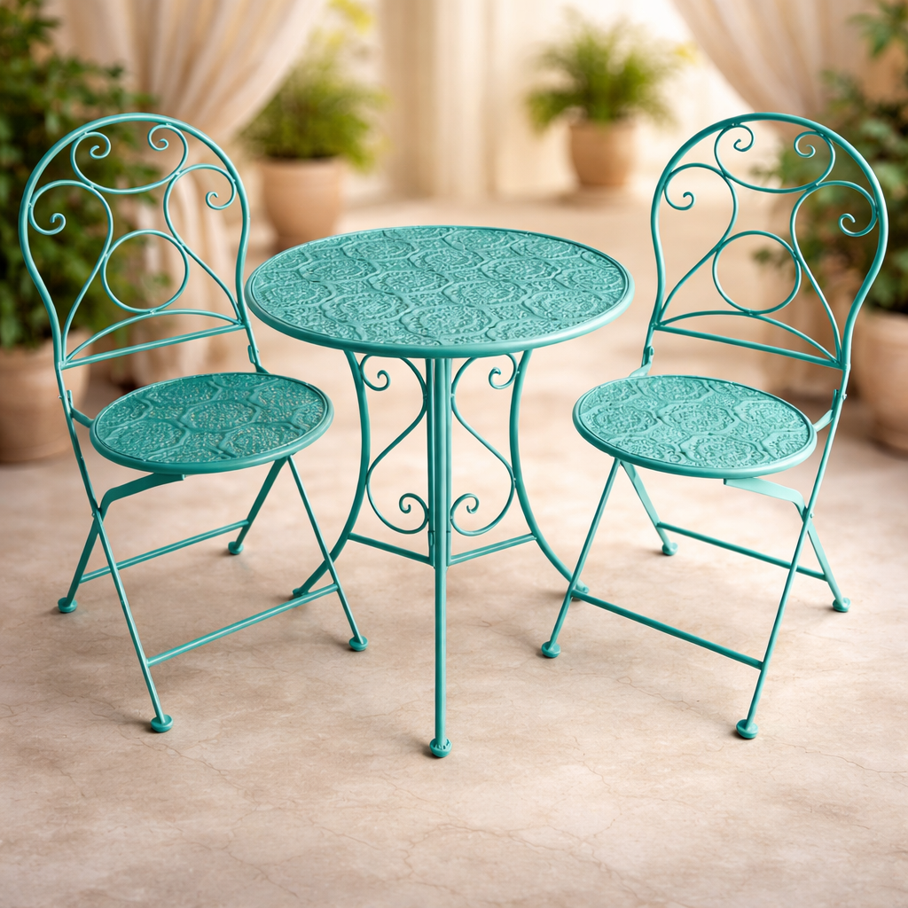 סט גינה פרזול בצבע טורקיז