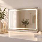 מראה שולחנית- עם מעמד מובנה ותאורת LED קדמית | 50*80 ס"מ